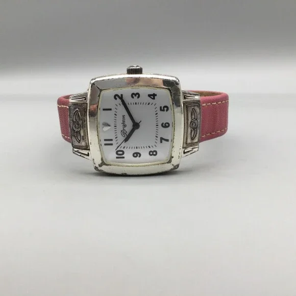 Brighton Orchard Watch Women 30mm Silver Tone Square Dial Leather New Battery - Picture 5 of 14